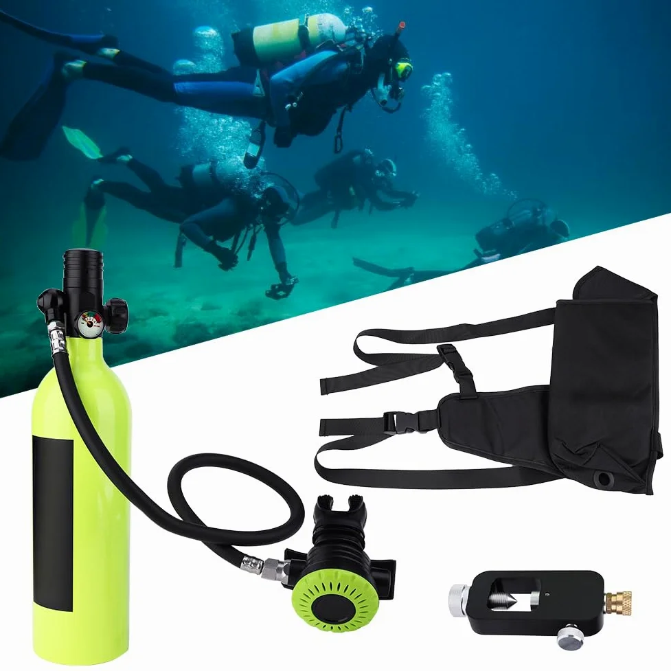 Equipo Respirador de Buceo de Alta Capacidad S400 con Cilindro de Aluminio para Pescadores Verde