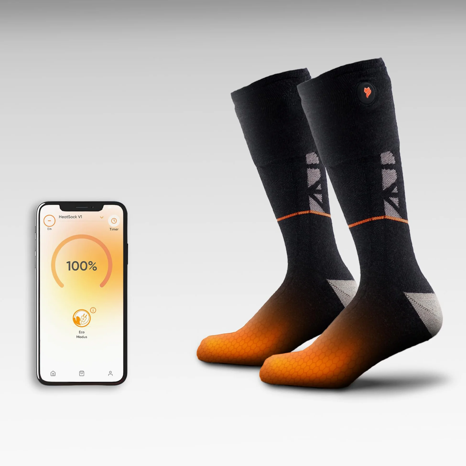 Vulpés HeatSock V1 - Calcetines inteligentes calefactables | lana merino | control de smartphone