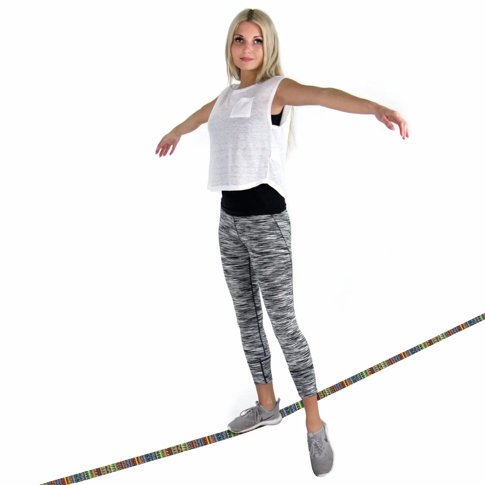 ALPIDEX Slackline Set 15 m + Protector de árbol y Protector de trinquete, Ideal para niños, Principiantes y Expertos