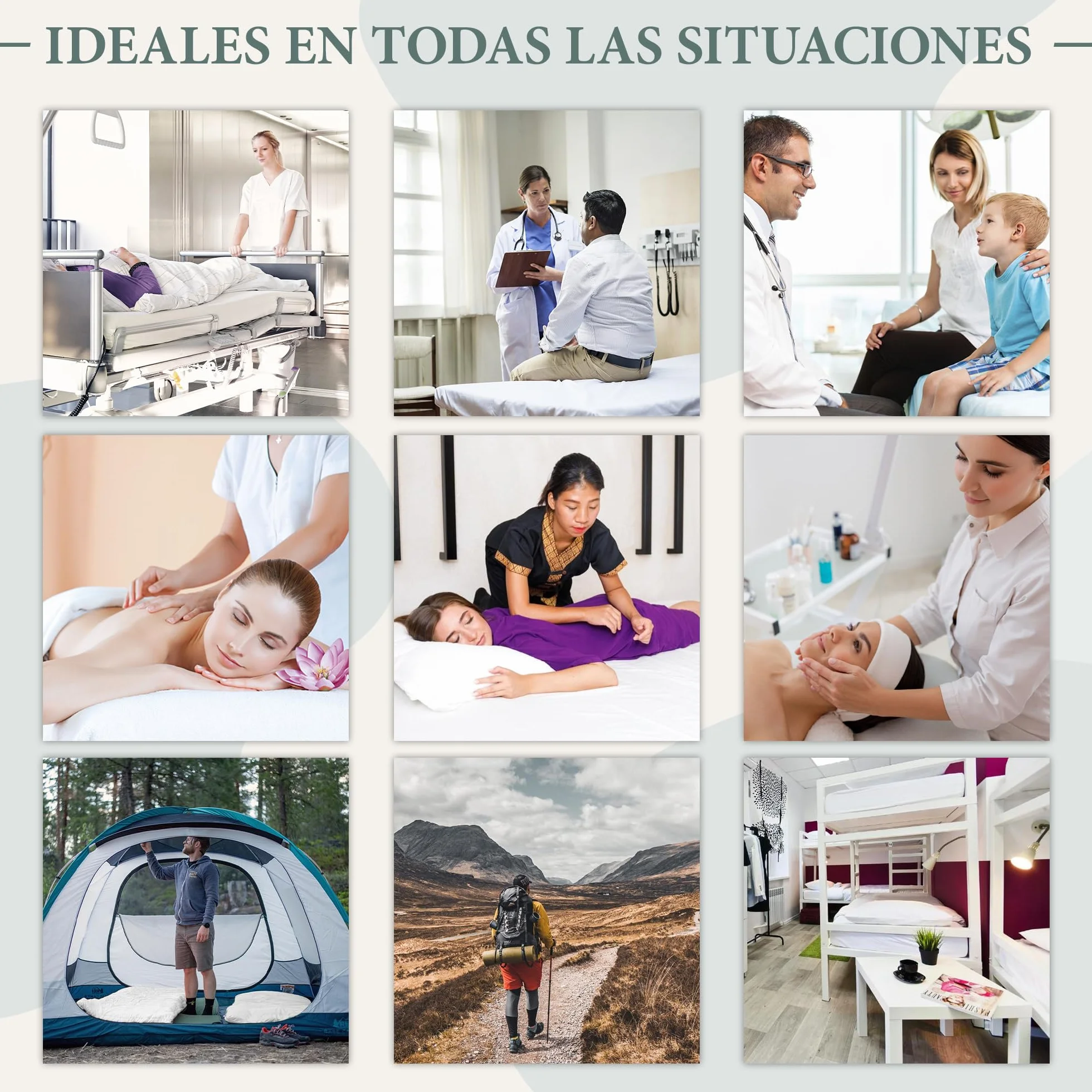 Sábanas de Camilla Ajustables Desechables 80x210cm TNT SMS Funda Camilla Masaje Blanca