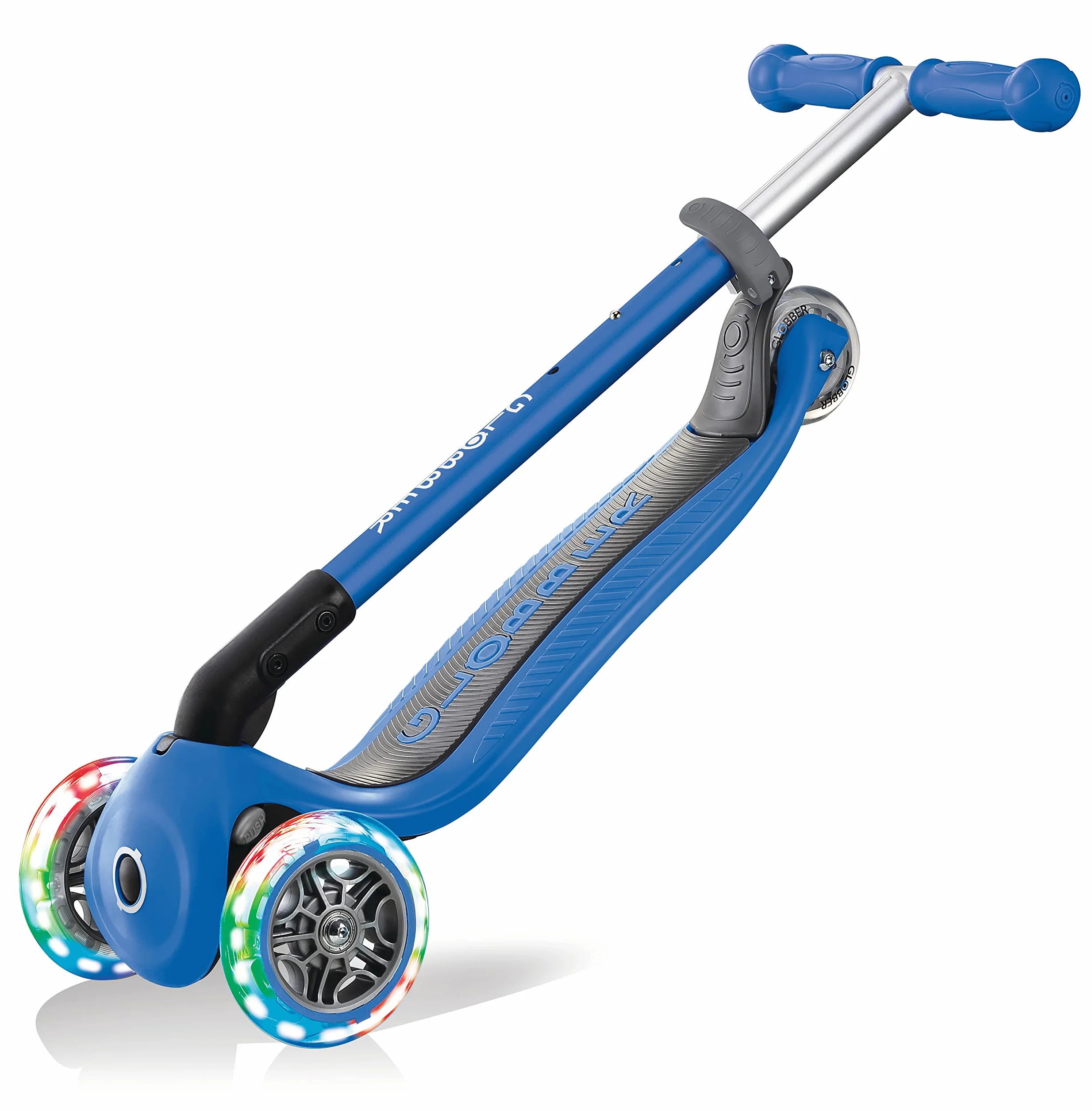 Globber Primo Foldable - Ruedas Luminosas (Plegables, Talla única), Color Azul Marino