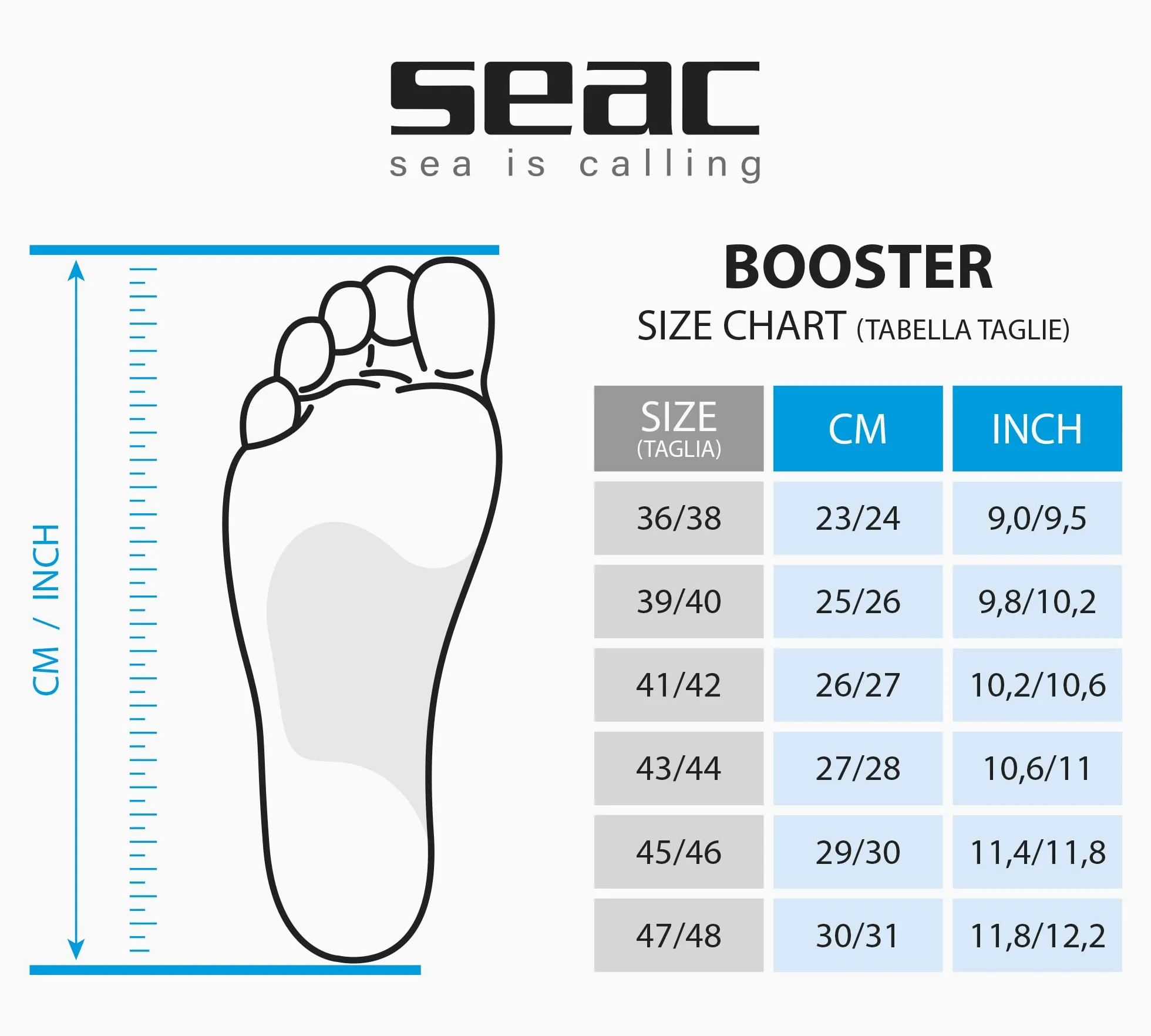 SEAC Booster Aletas largas con Cuchillas Intercambiables para Buceo Libre y Pesca submarina, Unisex Adulto