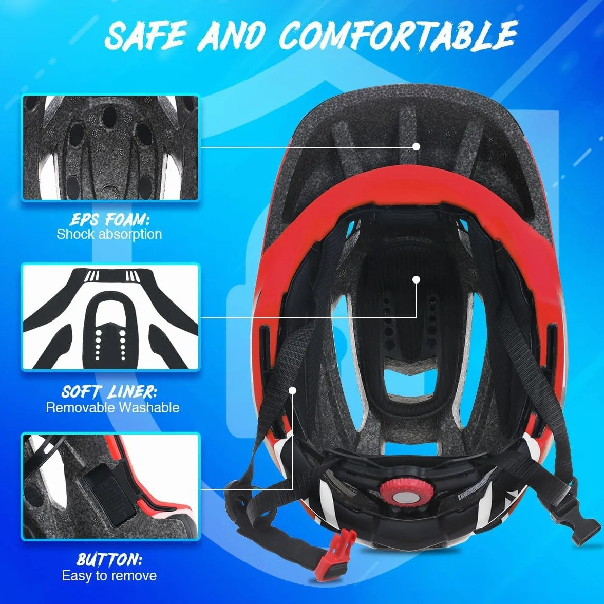 Lixada Casco Integral Niños Desmontable Casco de Seguridad Deportivo Bicicleta Ciclismo Patinaje