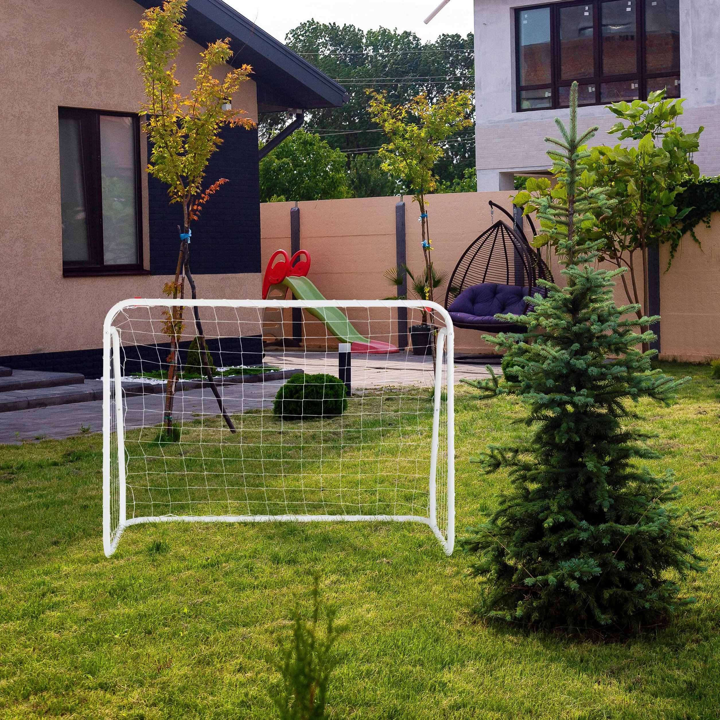 Relaxdays Miniportería Fútbol Metal 96x124x61 cm Blanco