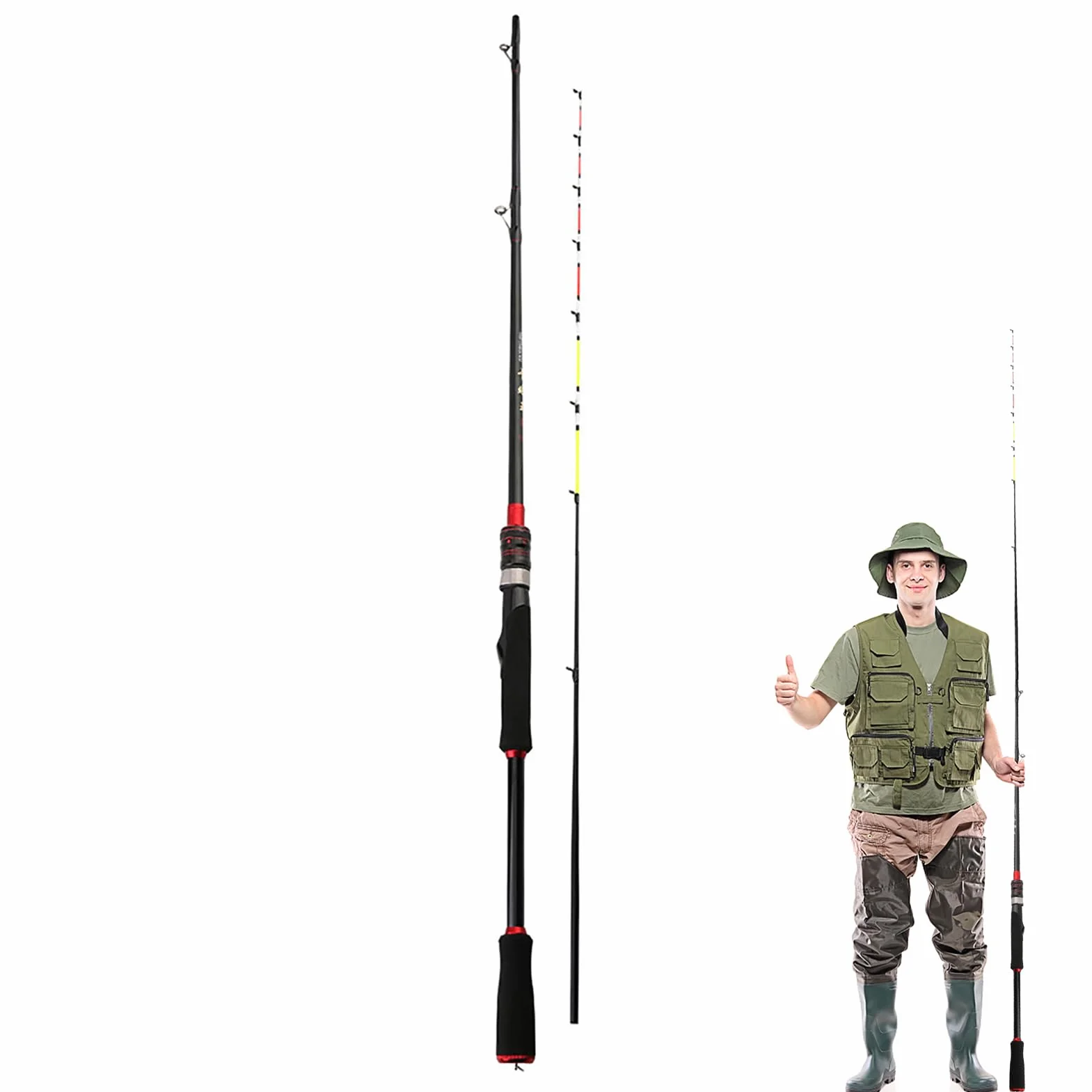 Bastón De Pescar Baitcasting - Bastón De Pesca De La Costa Cast | Bastón Lanzar Sensible Baitcasting Pesada Pesada Portátil Baitcast Varilla Cebo Caña De Pescar Bastón De Pescar Baitcaster