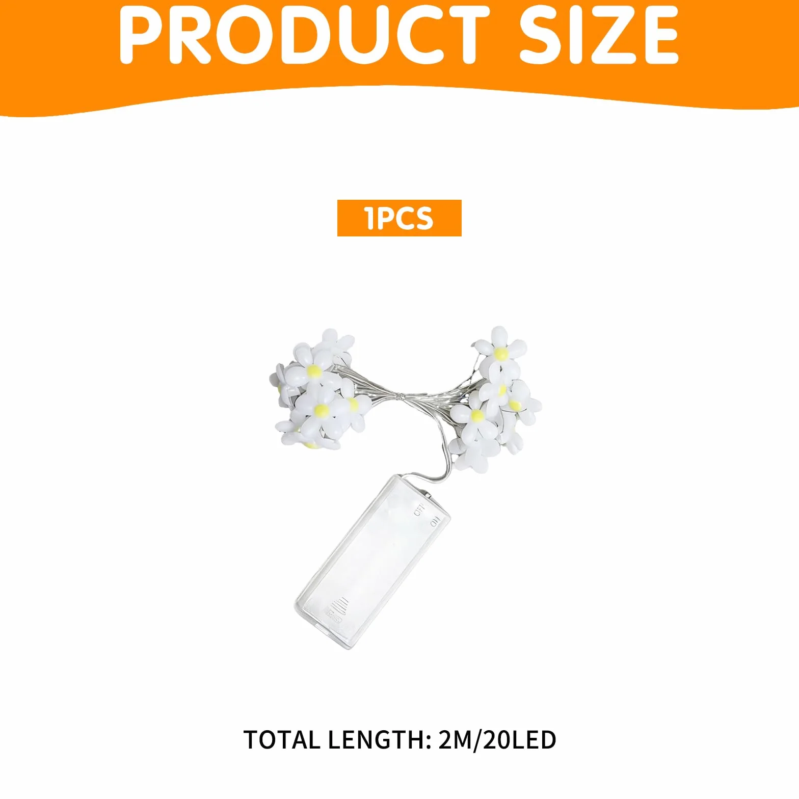 Guirnalda de Luces Artificiales LED 20 Luces 2M Margaritas Cadena de Luz Hadas para Interiores Bodas