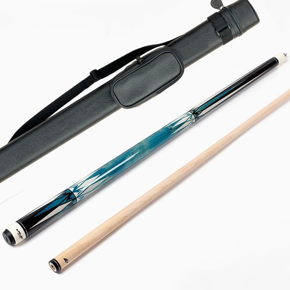 Riley Taco de billar americano de 147 cm, punta de 13 mm, completo con funda rígida