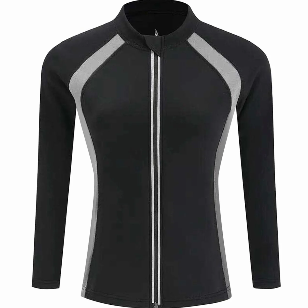 Sauna Neopreno Chaqueta Top Suit Trajes Adelgazantes Compresion Sudoración Deporte Shapewear Gym Correr Fitness Mujer Sudaderas Manga Larga