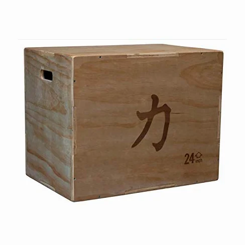 Caja de madera para plyo grande, 76 x 61 x 51 cm, pliométrica