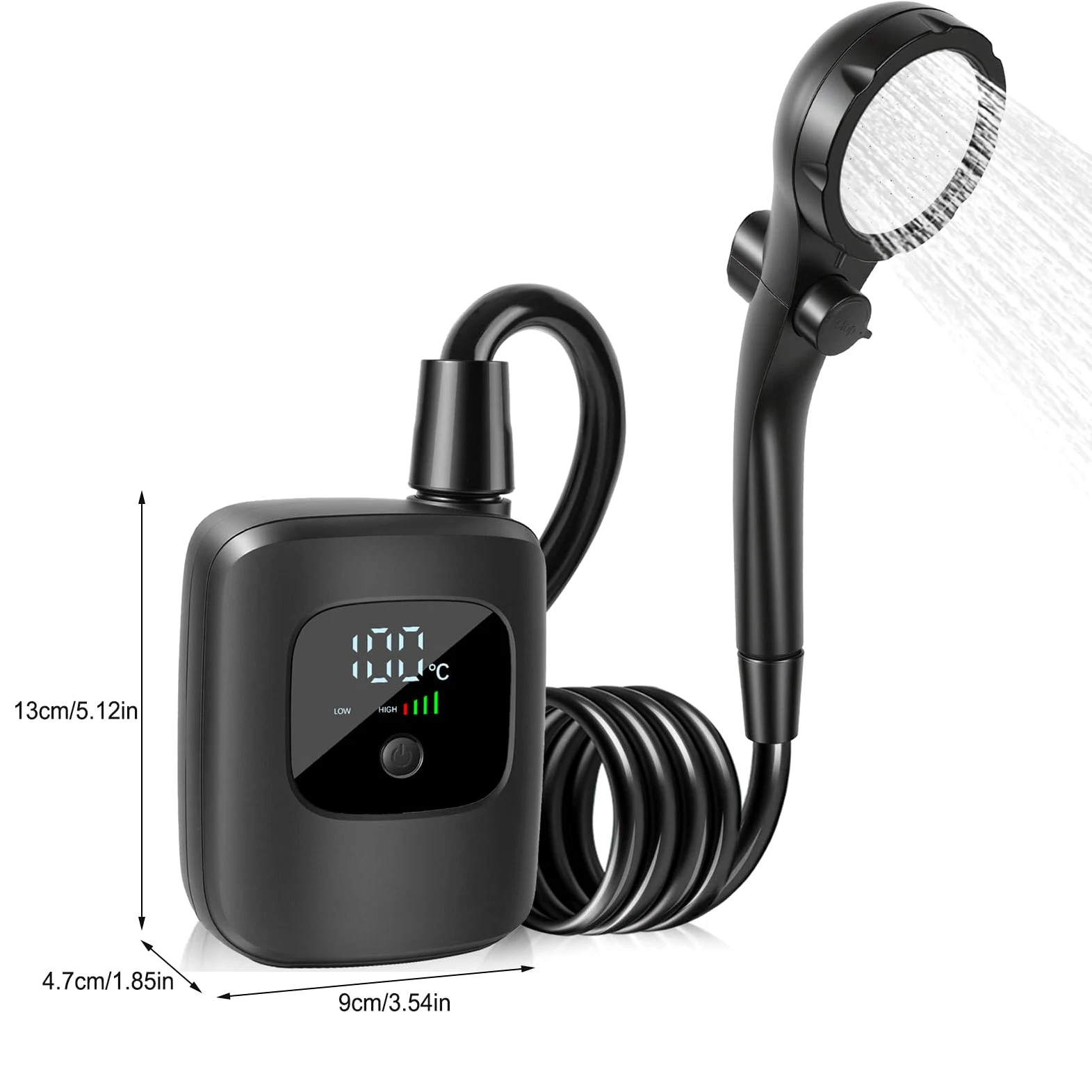 Ducha Portátil para Acampada 2400mAh para Suministros de Lavado de Coche | Ducha De Lavado Para Coche Y Acampada Para Playa Viajes Acampada Senderismo Pesca Jardinería Y Montañismo