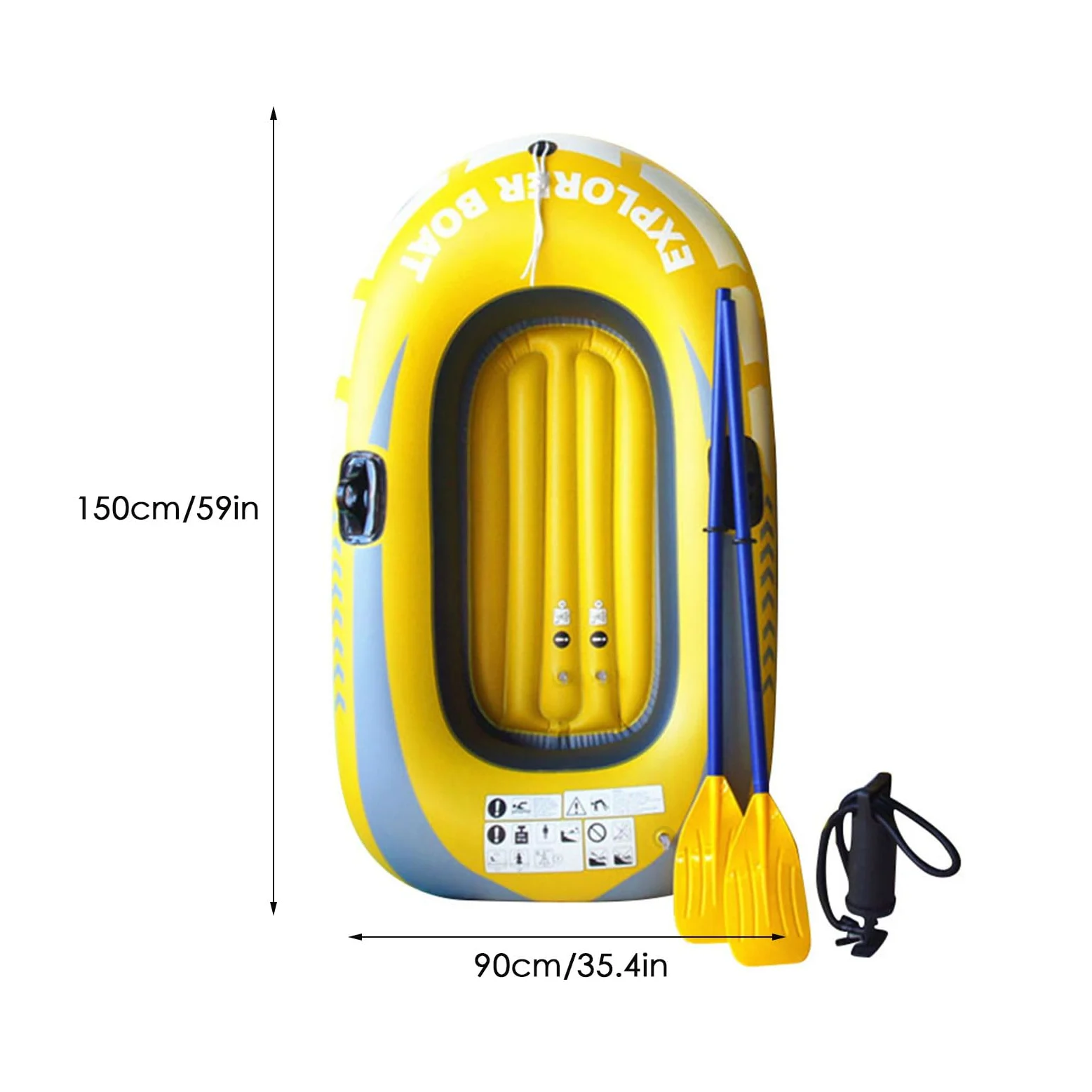 Inflable para Adultos: Kayak de Doble PVC, balsa Plegable portátil | Buque pesquero engrosado, 1 2 personas en bote inflable para el agua a la deriva al aire libre deportes de verano de verano r