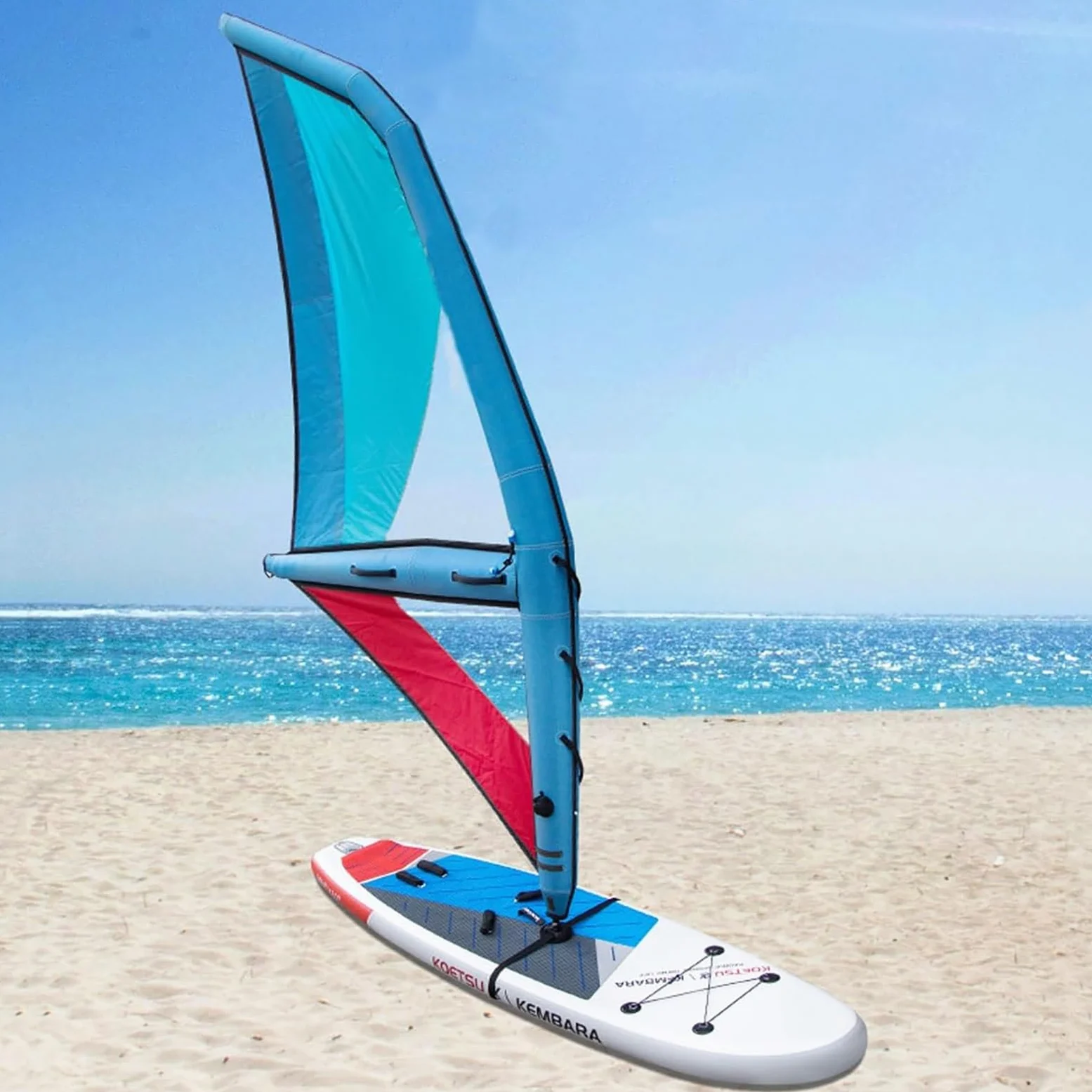 Tabla de remo inflable con vela de windsurf, tela Oxford duradera y diseño de PVC para adultos, perfecta para surf y juegos acuáticos