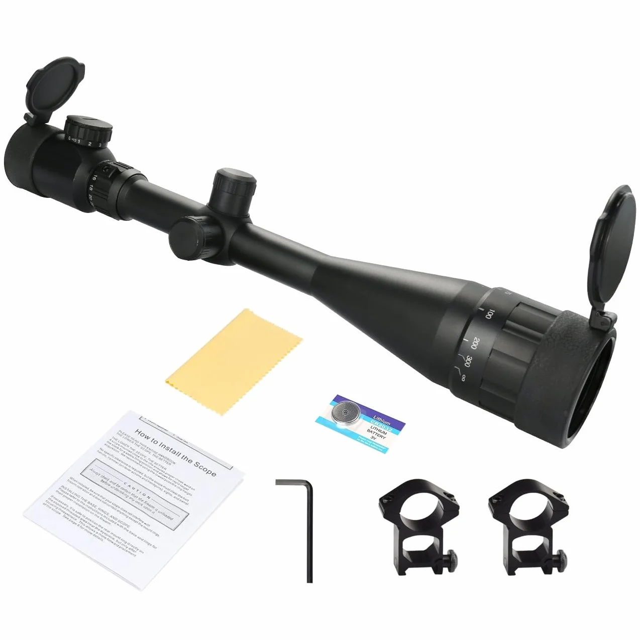Feyachi RFS-21 Visor TELESCÓPICO, 6-24x50mm Retícula en Forma de Cruz Montar Scope Únicamente para Actividades Deportiv (Montura 22mm)