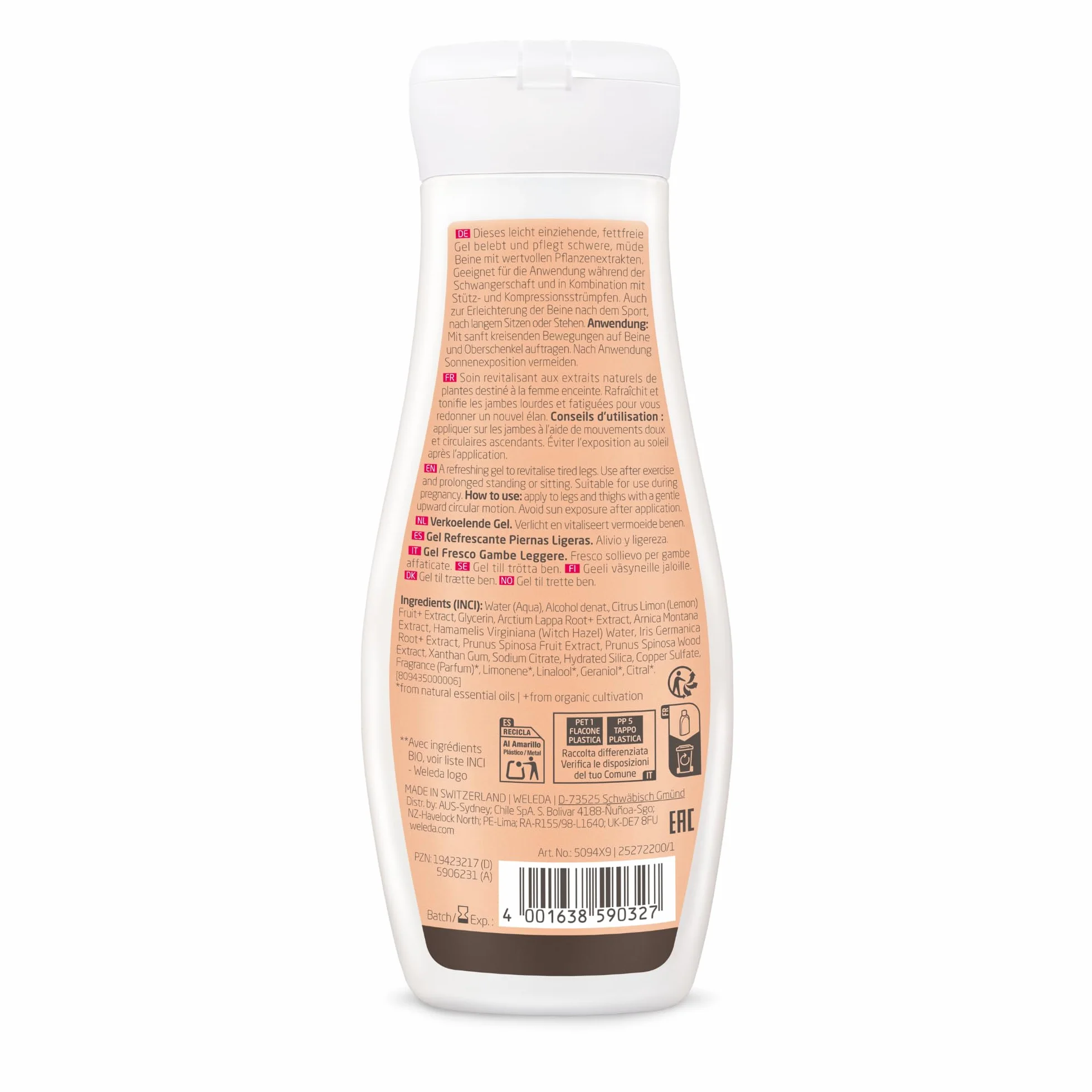 Weleda Gel Piernas Ligeras Embarazo 200 ml Alivia Sensación Pesadas