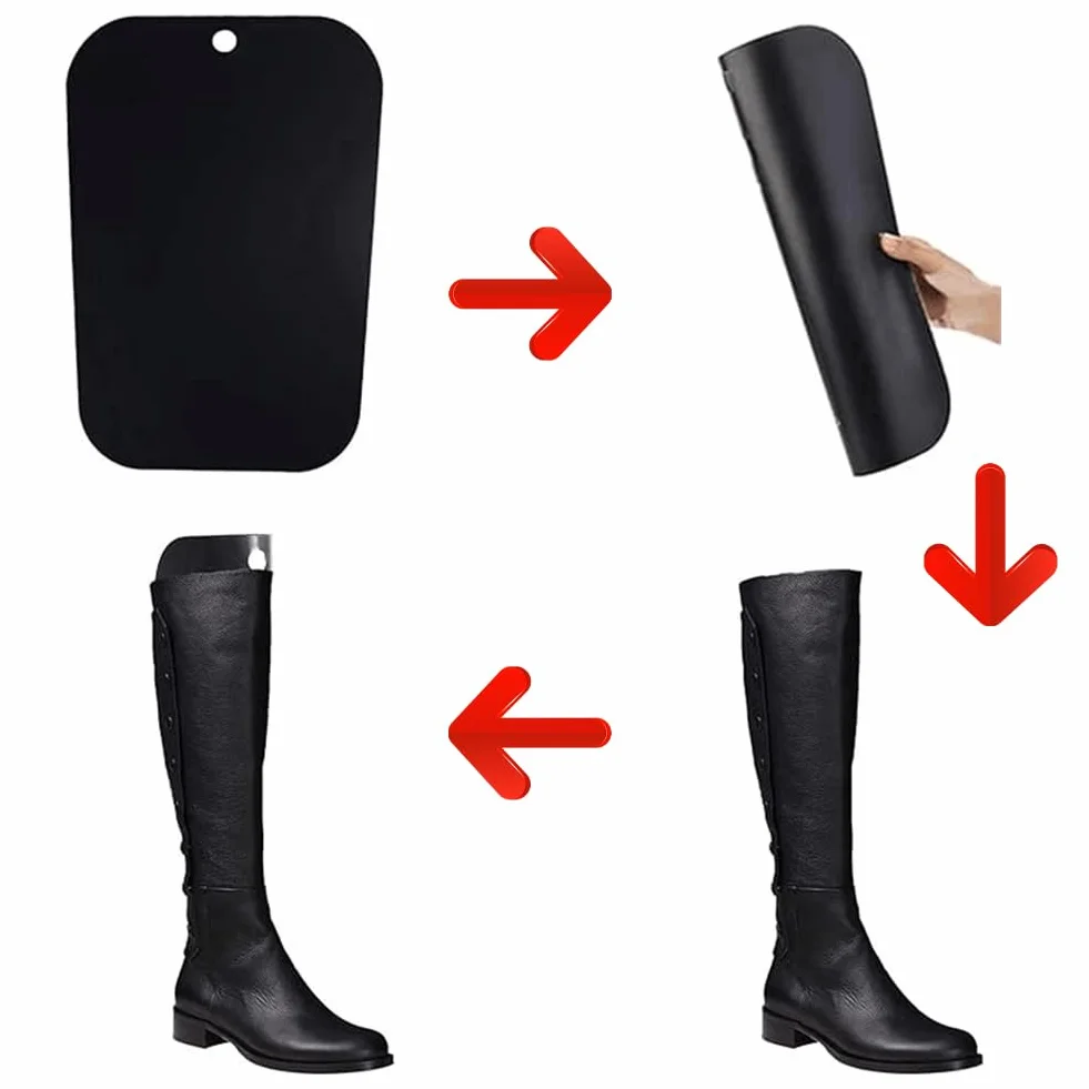 Insertos de Formas de Botas, Moldeadores de Plástico para Botas Altas, Soporte de Bota, 4 Pares Negro