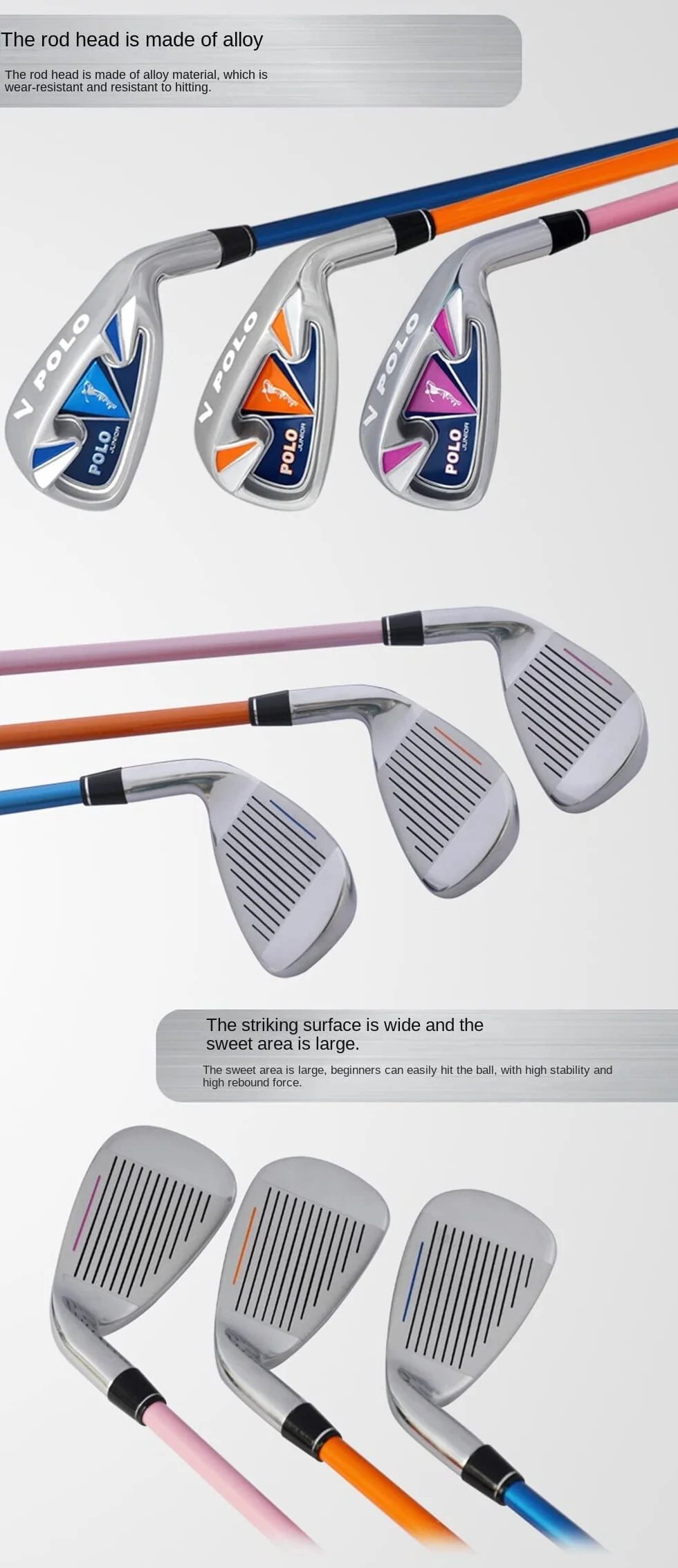 Hierros para palos de golf para zurdos, perfectos para niños y niñas, juego de aprendizaje de golf #7 para niños