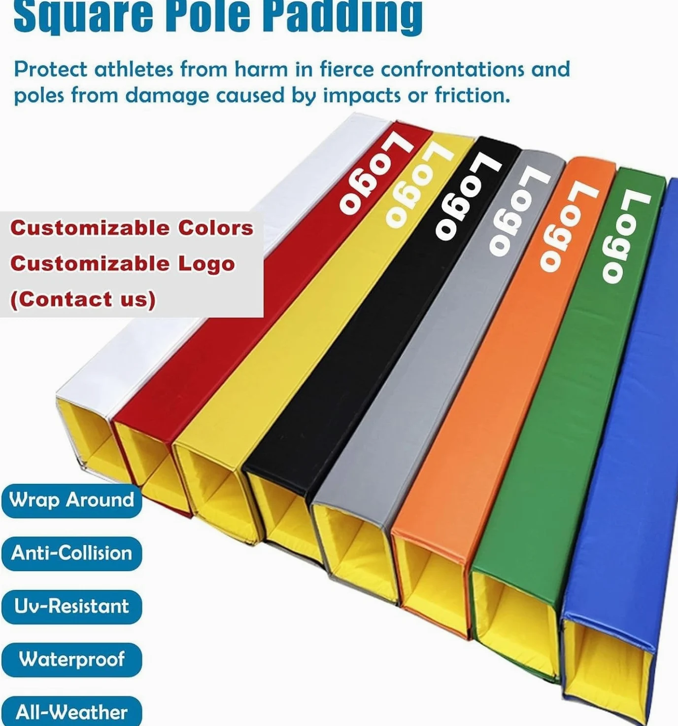 Genérico Almohadilla Cuadrada For Postes, Compatible con Columnas De Postes Grandes De 18 X 18 Cm Y 20 X 20 Cm. Almohadilla Envolvente For Gimnasios Y Áreas De Juegos