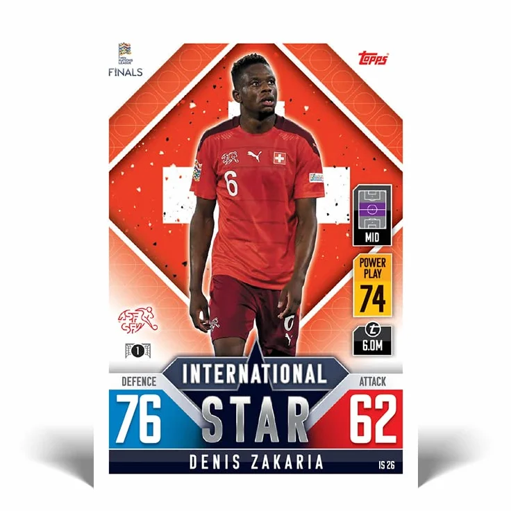 Topps Match Attax 101 Tarjetas de fútbol UEFA Nations League Finals Caja completa 24 paquetes 240 cartas