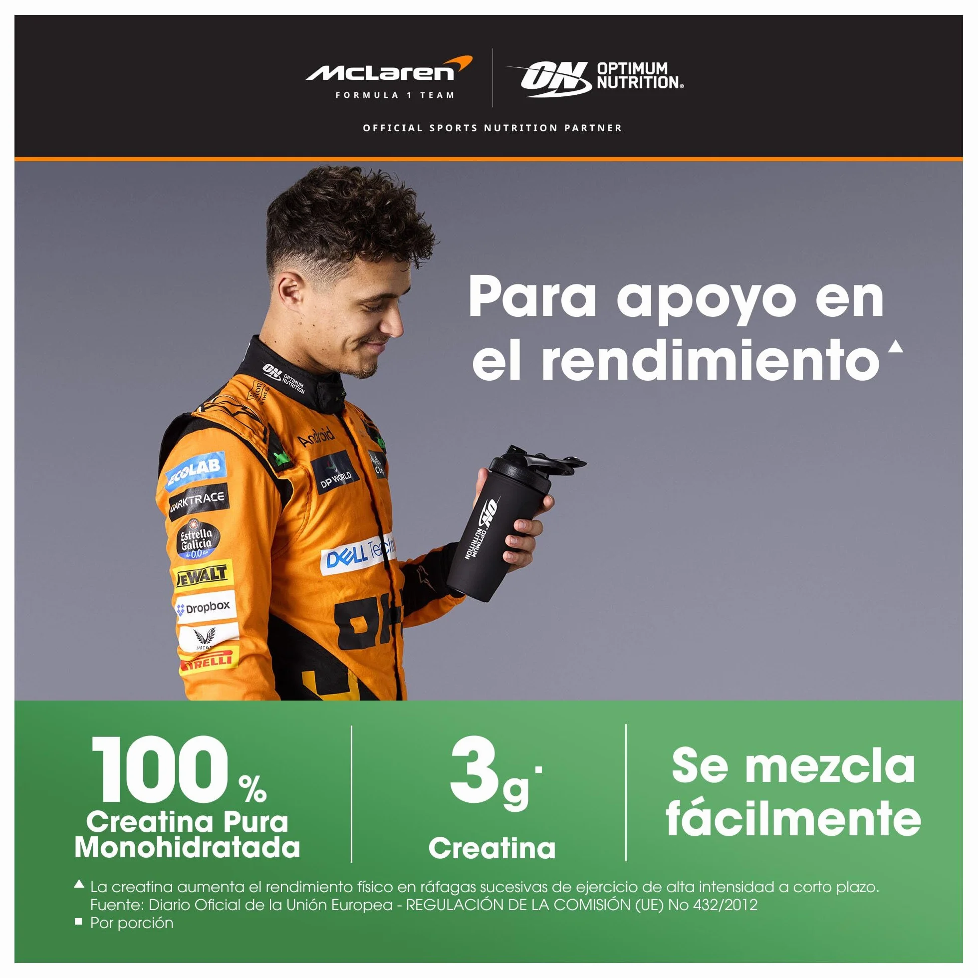 Optimum Nutrition Creatina Micronizada en Polvo Sin Sabor 634g 186 Servicios