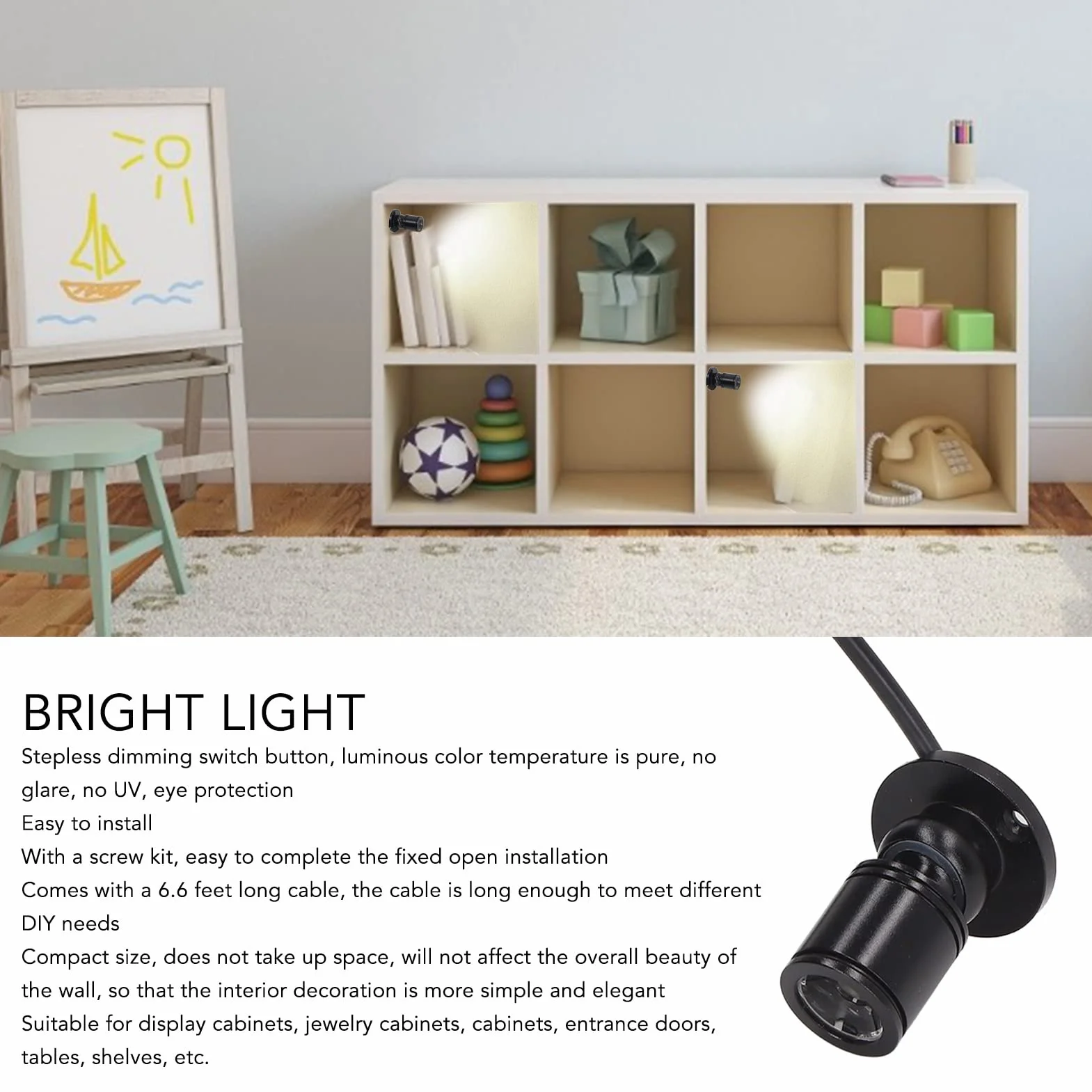 lyrlody Mini Focos LED Regulables USB 4000K Luz Natural 2M