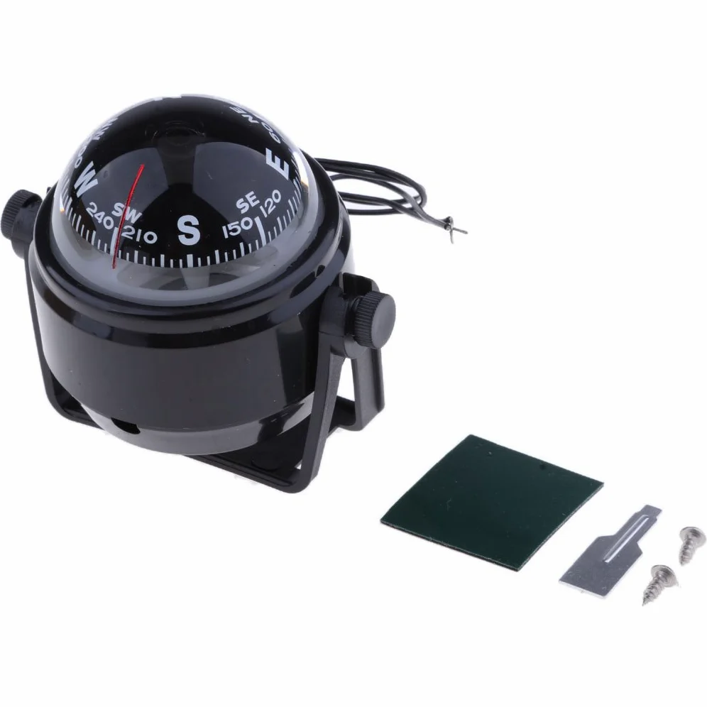 Brújula de navegación electrónica para interior de coche, camión, barco, 12 V, luminosa