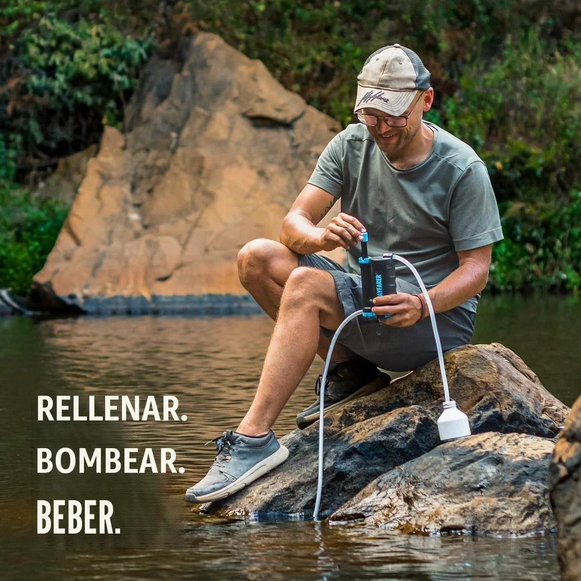 LifeSaver Wayfarer - Purificador de Agua Portátil Compacto y Liviano, Kit Supervivencia para Camping y Aventura, Filtro de Agua de Mano, Elimina el 99,99% de Bacterias y Microplásticos