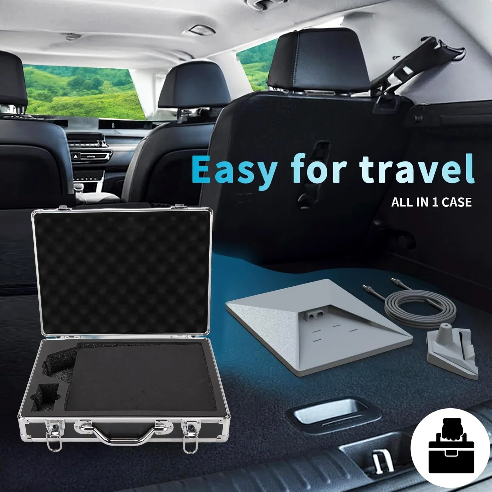 Estuche Rígido de Transporte para Mini Kit de Platos Maleta de Almacenamiento Portátil con Absorción de Impactos para Viajes Estuche Impermeable para Antena para Aleación de Aluminio a