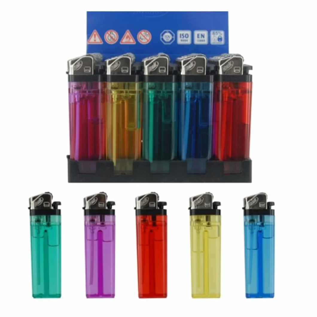 KROWN Pack de 50 Encendedores Desechables Transparentes de Plástico