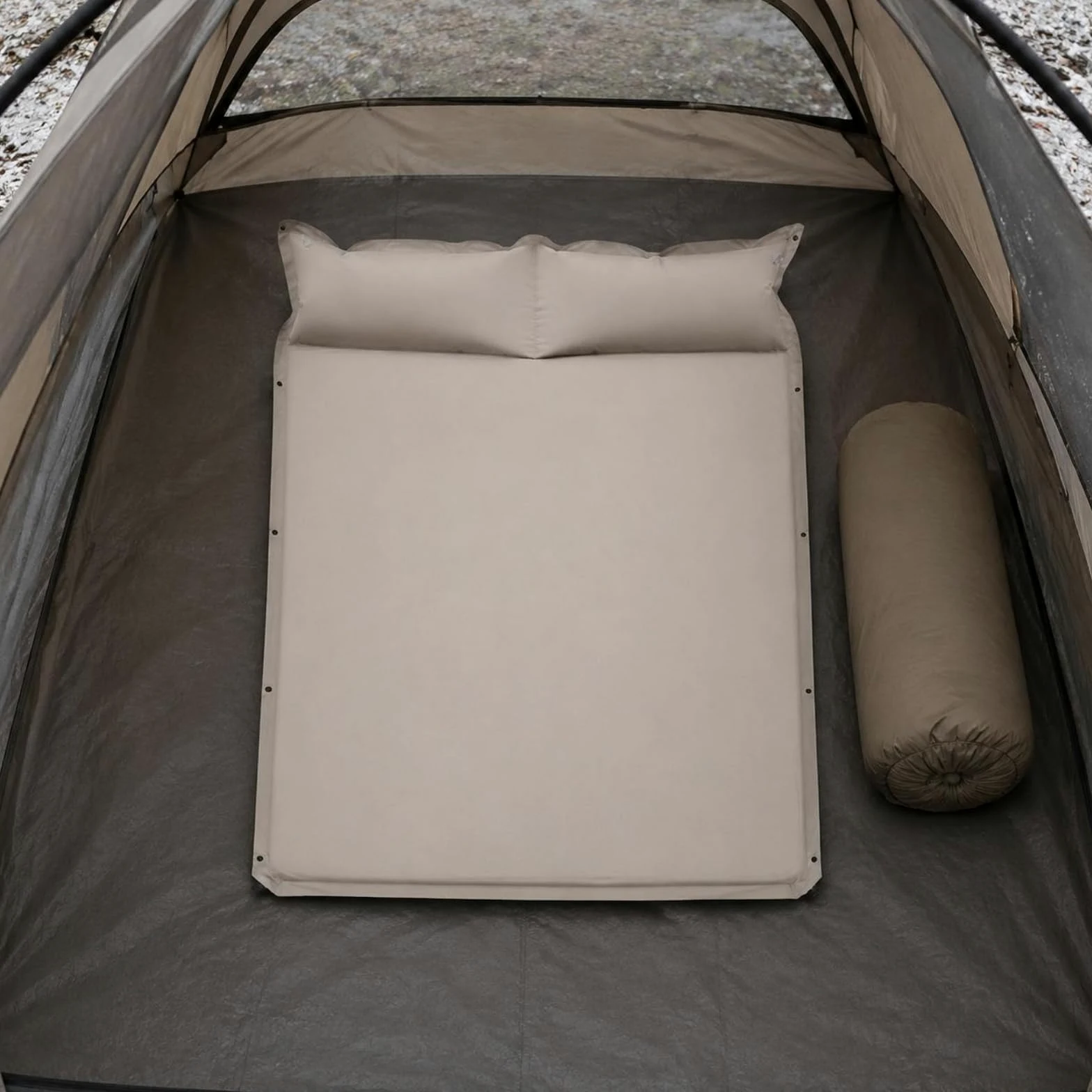 rockible Colchón Industrial Autoinflable Colchoneta Aislante Esterilla Almohadilla con Diseño Plegable y Inflado Rápido Material Resistente al Agua para Camping en Tienda Excursión
