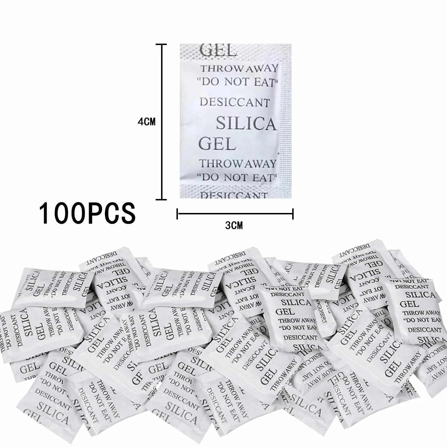 Bolsas de Gel de Sílice 1g, Deshumidificador Desecante Antihumedad para Ropa y Comida