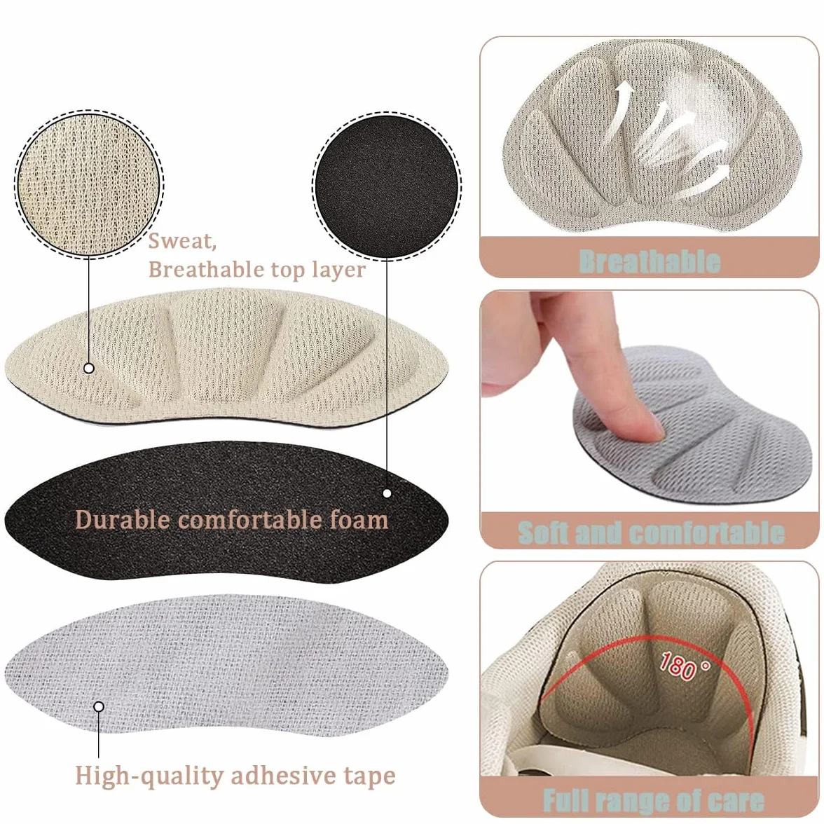 Almohadillas taloneras para zapatos, reducir talla zapato, antirozaduras, protector talón