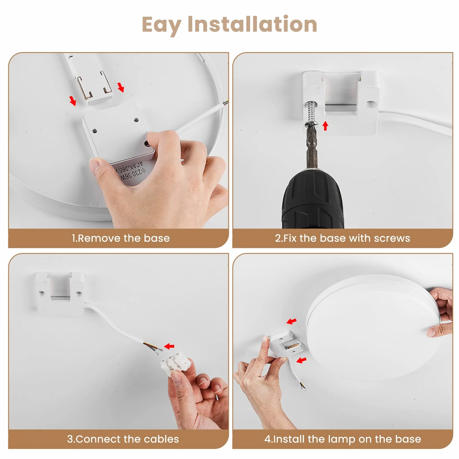 EASY EAGLE Plafon LED Redondo 36W 3000K 3600LM IP44 Ø23CM