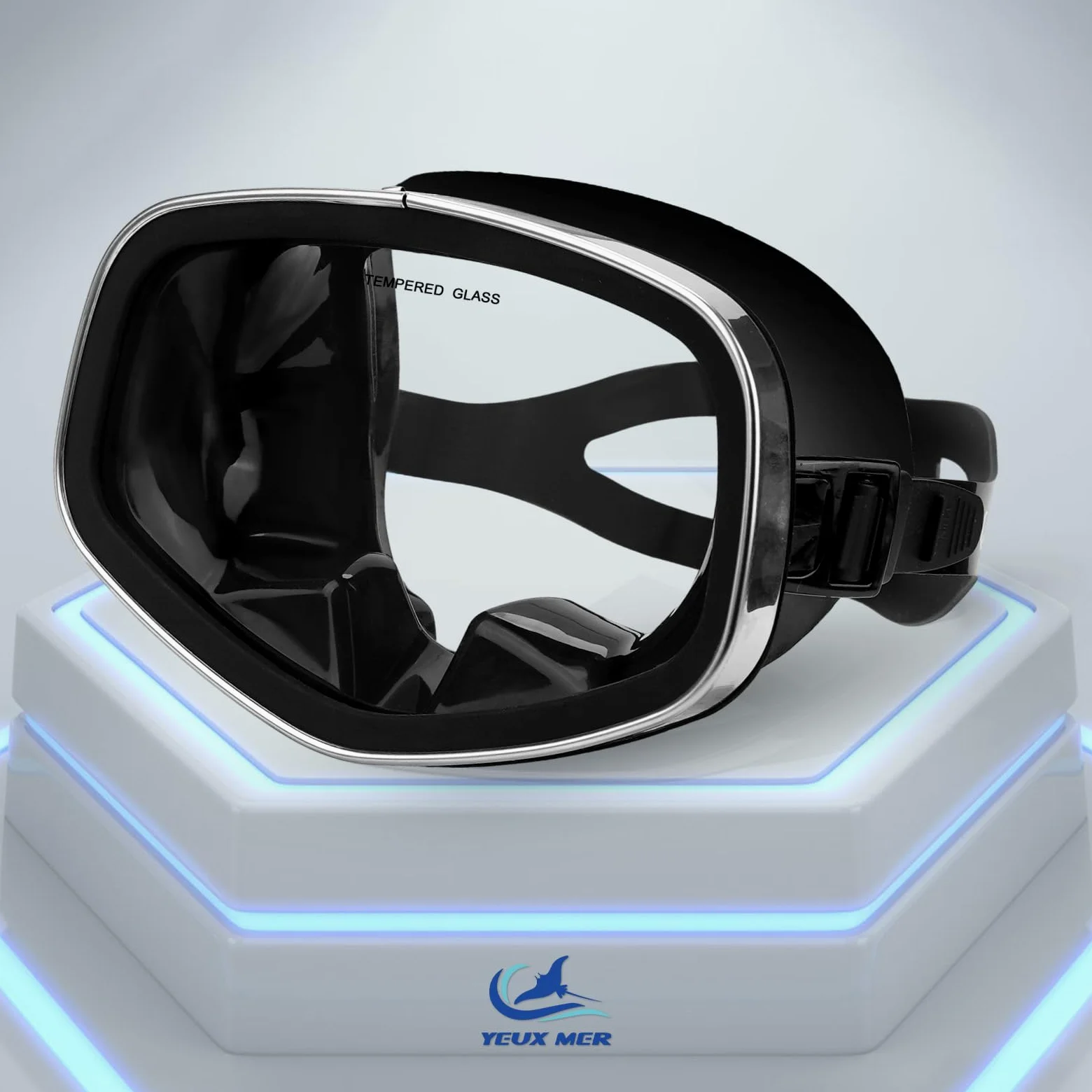 Mascarilla Gafas Buceo con Válvula de Drenaje Amplia Vista Adecuada para Adultos, Buceo, Buceo Libre y Esnórquel