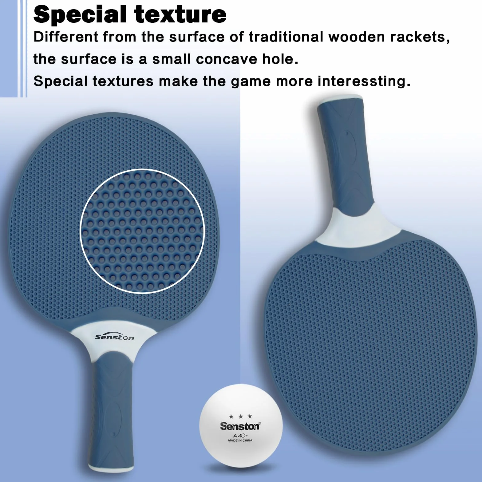 Senston Palas Ping Pong- Equipamiento Esencial para Amantes del Deporte, Raquetas Ping Pong con 3 Pelotas