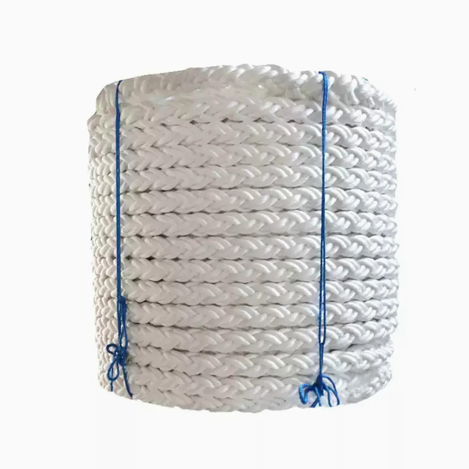 Cuerda de anclaje de polipropileno de 10 m, línea de muelle trenzada para barcos, veleros, líneas de muelle resistentes, grandes buques de carga (65 mm, 33T) - Fuerte y duradera