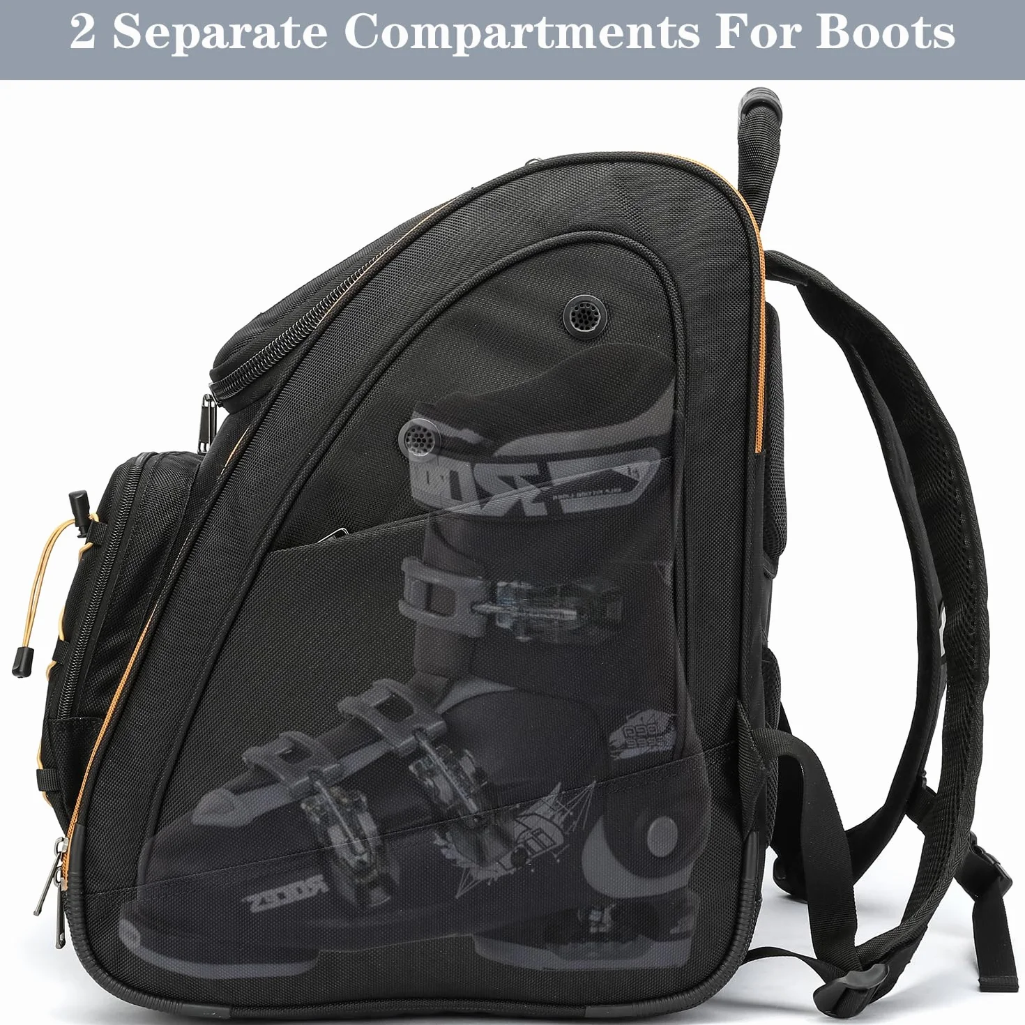 Mochila para botas de esquí 50 L, bolsa de snowboard, viaje, equipo de esquí y accesorios