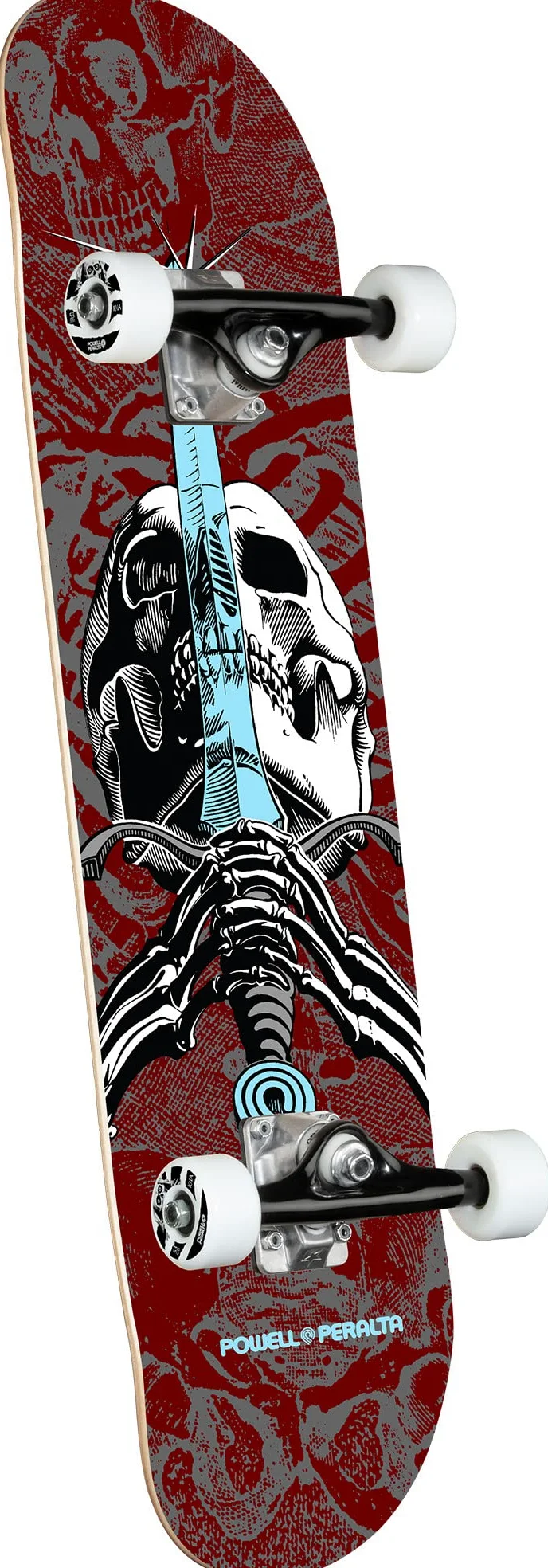 Powell Peralta Skull & Sword - Monopatín completo - Borgoña 19.1 cm x 72.8 cm
