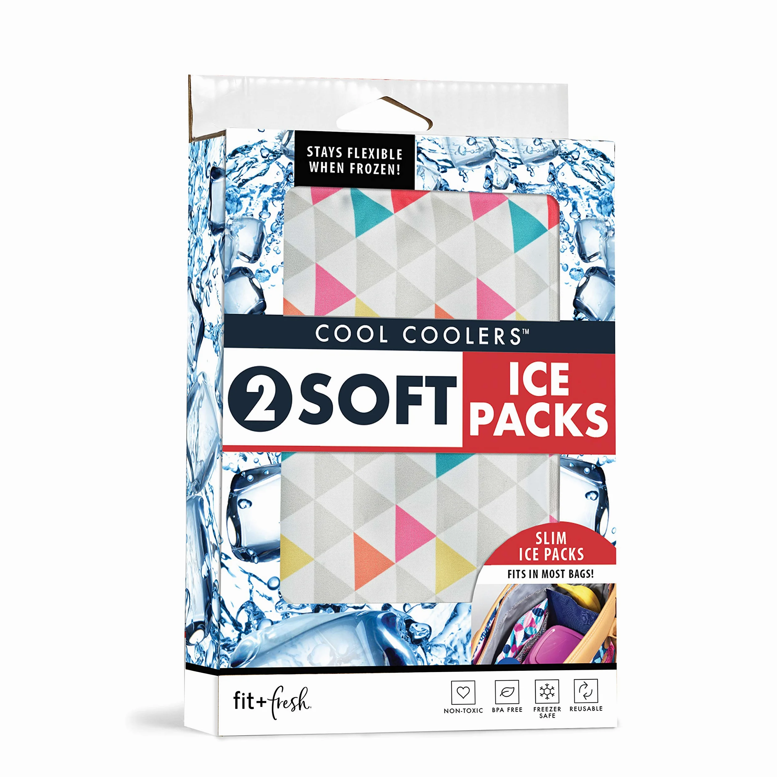 Fit & Fresh 10300KFFWBPK - Paquete de hielo suave (2 unidades), nailon, multicolor