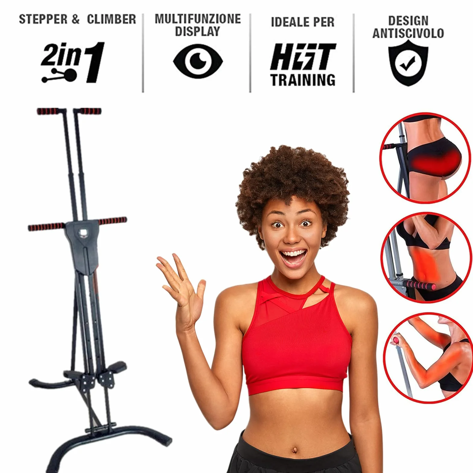 FFitness Vertical Climber Stepper AB Climber Vertical Escalada Cardio Aerobic Fitness Entrenamiento HIIT