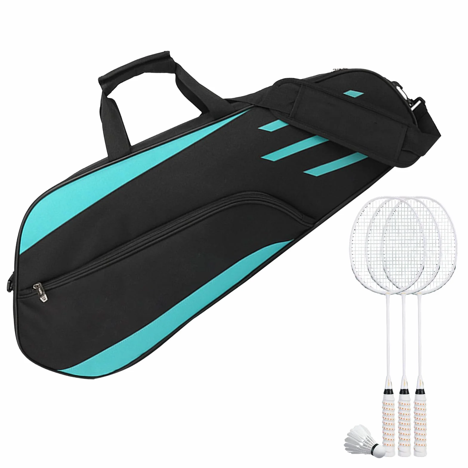 Bolsa Raqueta De Badminton 3 Case Deportiva Cubierta Hombro Protectora Grande Portavasos Resistente Agua Organizador Tenis Portátil Viaje