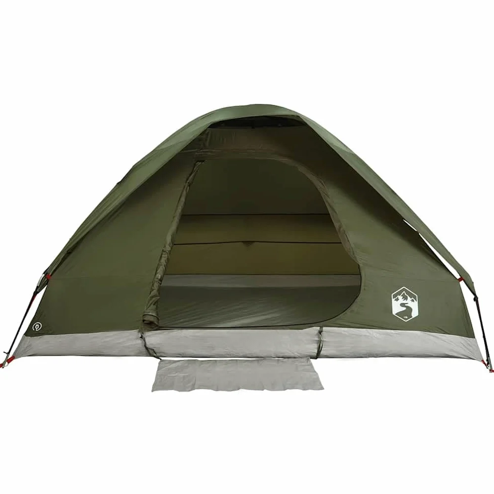 Tienda de campaña 2 personas verde oliva impermeable con doble techo extraíble, poliéster revestimiento de PU, postes de fibra de vidrio ligero, montaje fácil, E-Port para cable