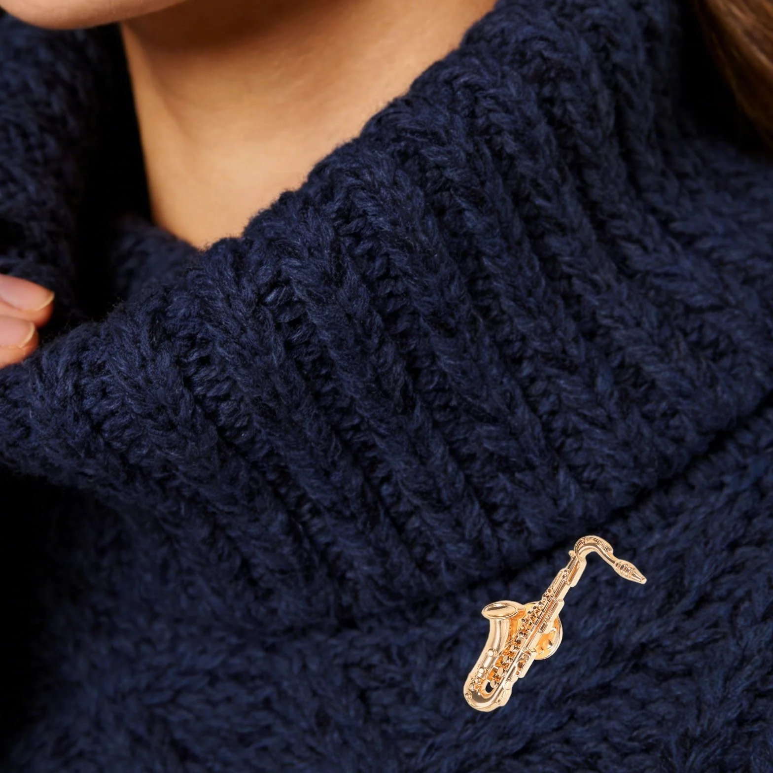 Genérico Pin de Solapa de Saxofón 2 Unidades, Prendedor Metálico Diseño Vintage para Músicos y Fans, Adecuado para Mochilas y Ropa en Conciertos y Actividades Cotidianas