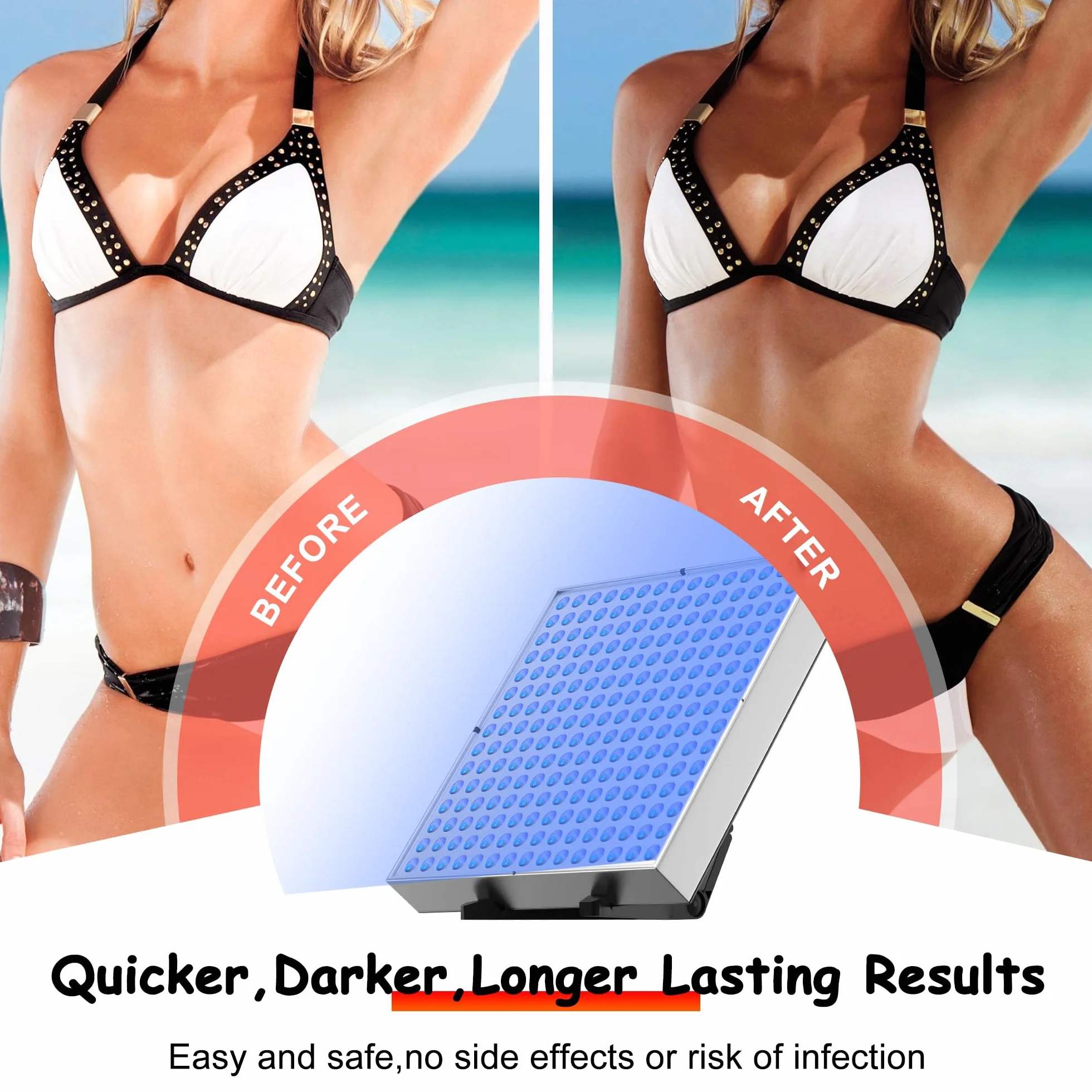 Lámpara de bronceado Solarium portátil 225 LED soporte ajustable plegable para cara y cuerpo