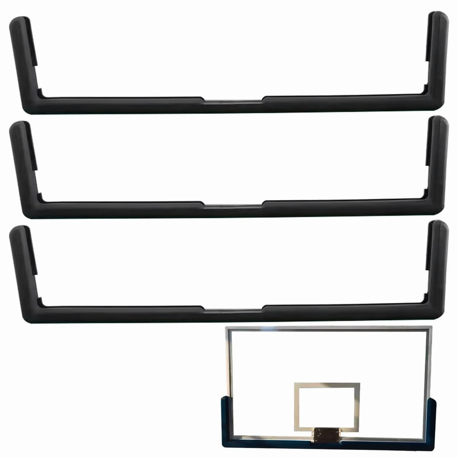 Tira de parachoques de aro de baloncesto de 1/2/3/4 piezas, acolchado de EVA de alta elasticidad cortable, protector de borde que absorbe los golpes para patio trasero, parque infantil