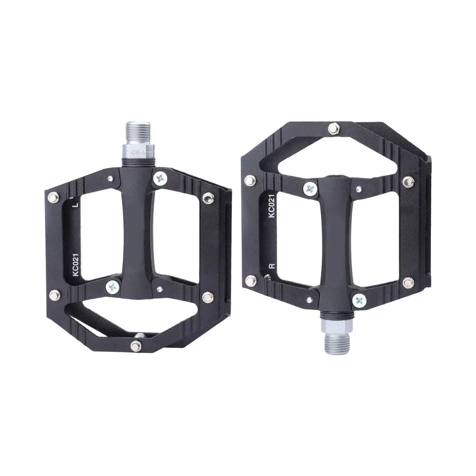 Honseadek Pedales de bicicleta ultraligeros de aluminio y fibra de nailon con diseño antideslizante, doble rodamiento, eje de acero cromado, para ciclismo de montaña y carretera