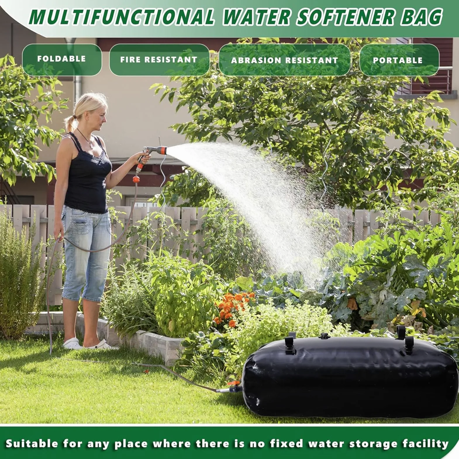MXQMKL Contenedores de almacenamiento de vejiga de agua, tanque de agua portátil plegable de gran capacidad, bolsa de agua suave, resistencia a la sequía, prevención de incendios, agua de emergencia