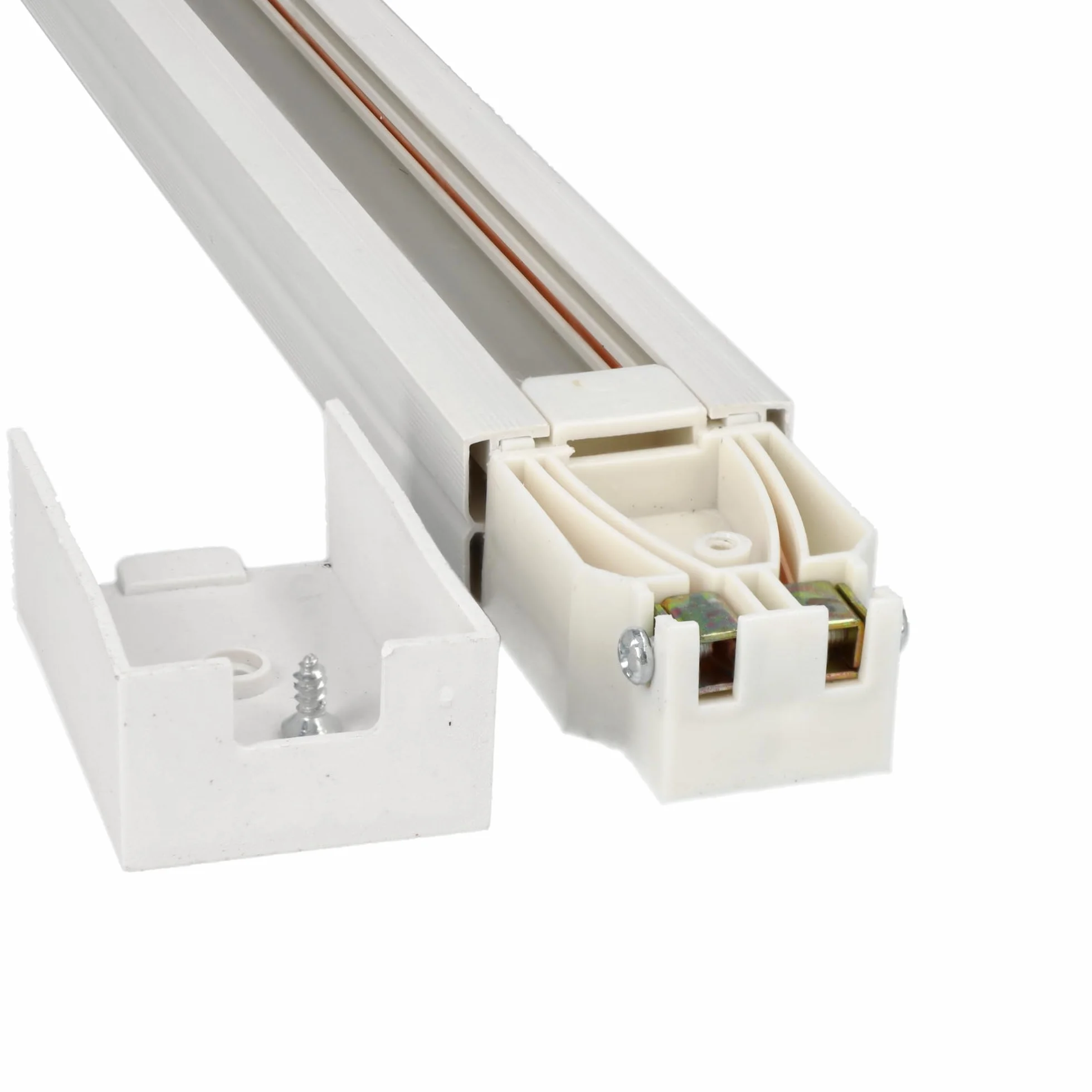 Carril Monofásico Riel para Focos LED 1 Metro Blanco 4 Unidades