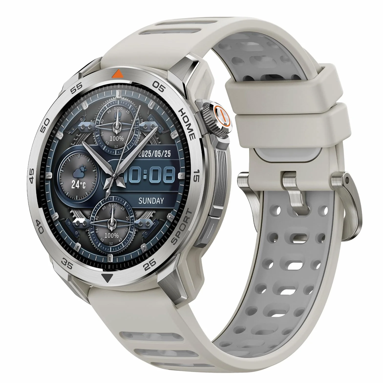 Mibro GS Pro2 Smartwatch Hombre 1,43" Acero Inoxidable GPS Llamadas Bluetooth Impermeable Altitude Brújula iOS Android Beige Claro