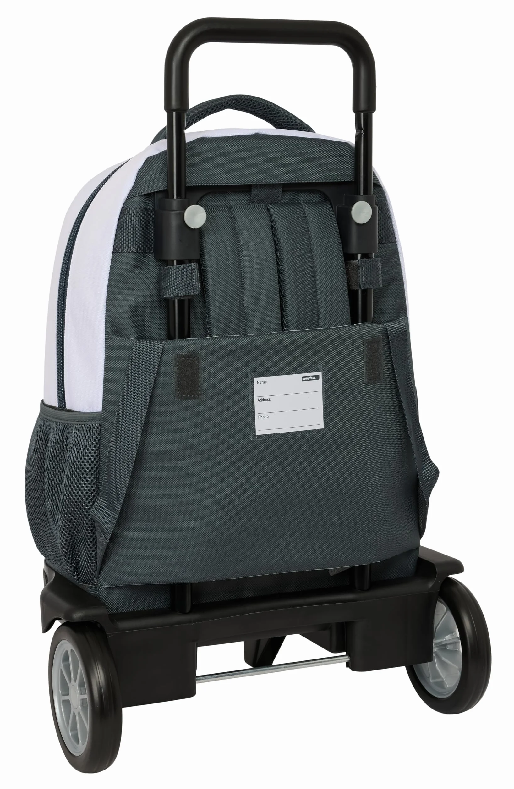Safta REAL MADRID EQUIPACIÓN 25/26 - Mochila Grande con Ruedas, Compact Evolución, Extraíble, Ideal para Niños de Diferentes Edades, Cómoda y Versátil, Calidad y Resistencia, 33x22x45 cm