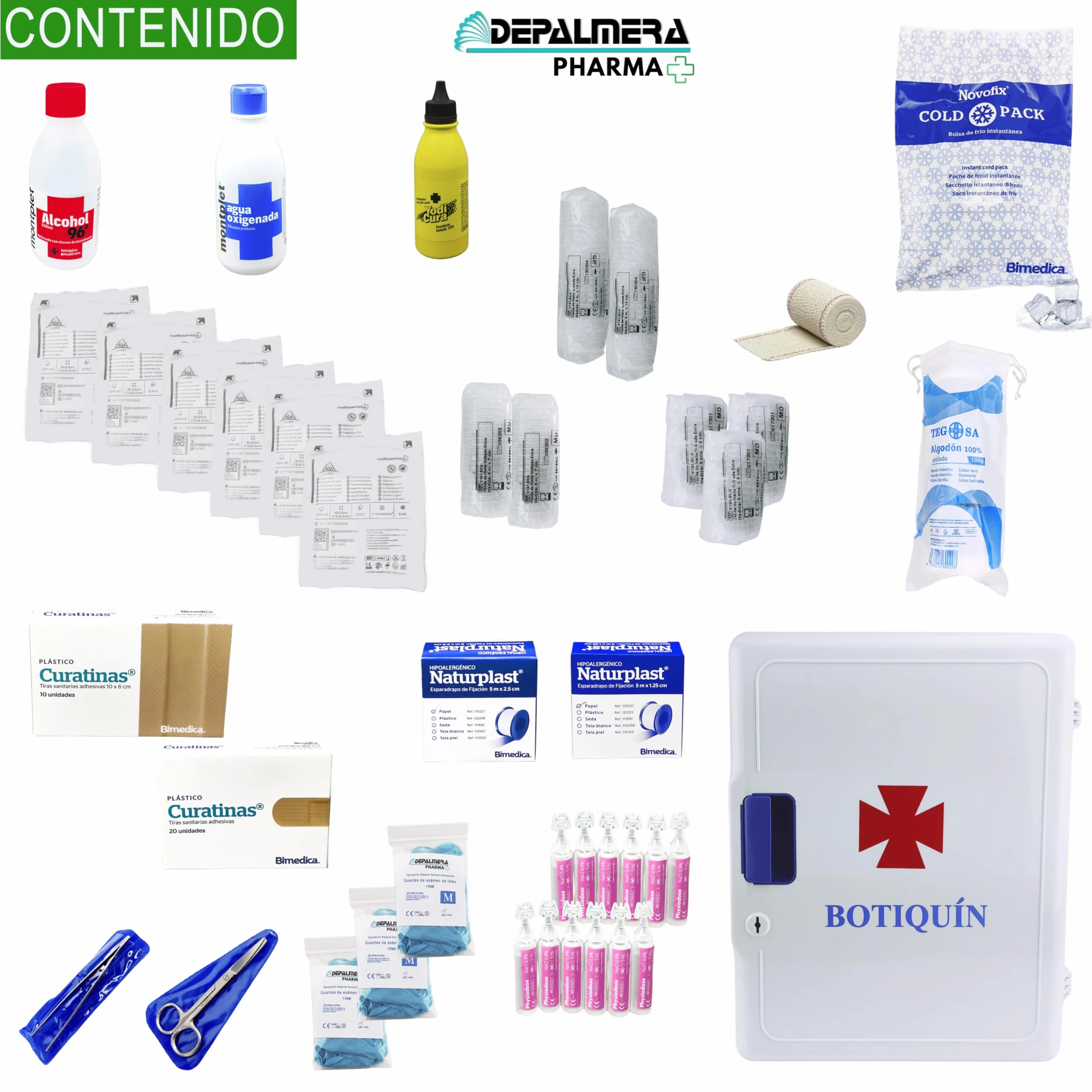 Pharma Armario Botiquin Primeros Auxilios Grande de Pared Homologado Completo